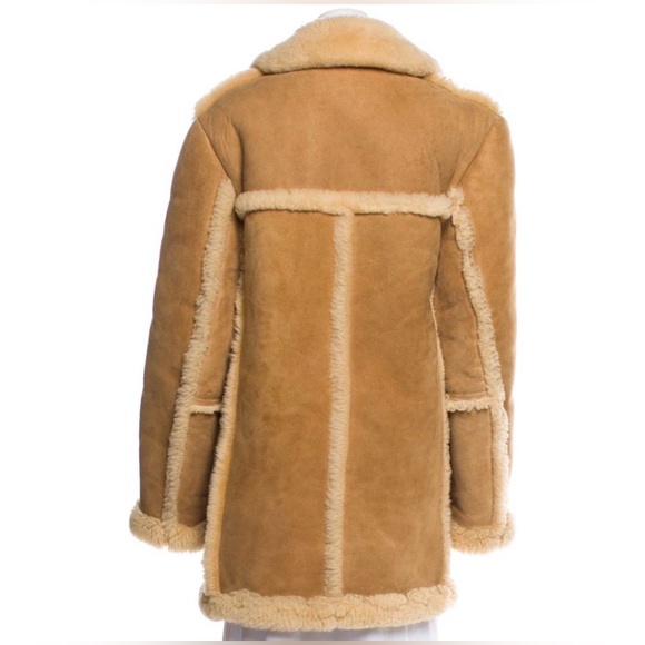 Saks Fifth Avenue brown shearling jacket coat Size 42 - Picture 4 of 17